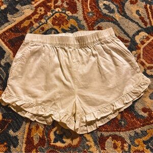Crewcuts Girls White Ruffle Shorts